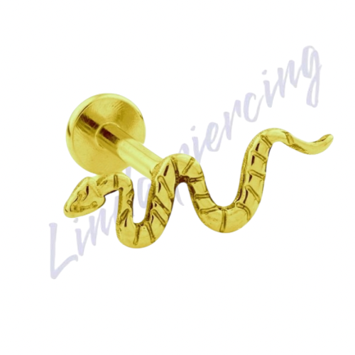 Labret Titânio pvd Cobra c/detalhes 1.2x8