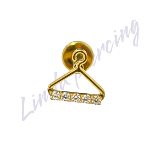 Labret Titânio pvd Profissão moda cravejado 1.2x8