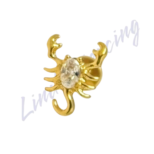 Labret Titânio pvd Escorpião 1.2x8