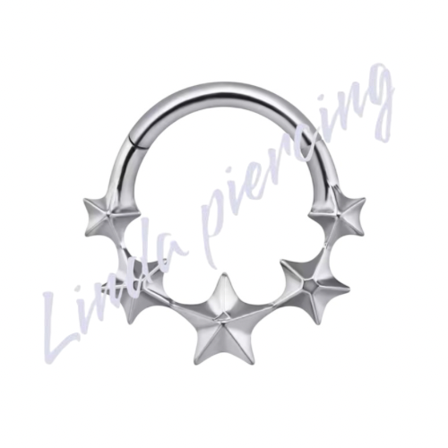 Argola Segmento Titânio Estrela  1.2x8