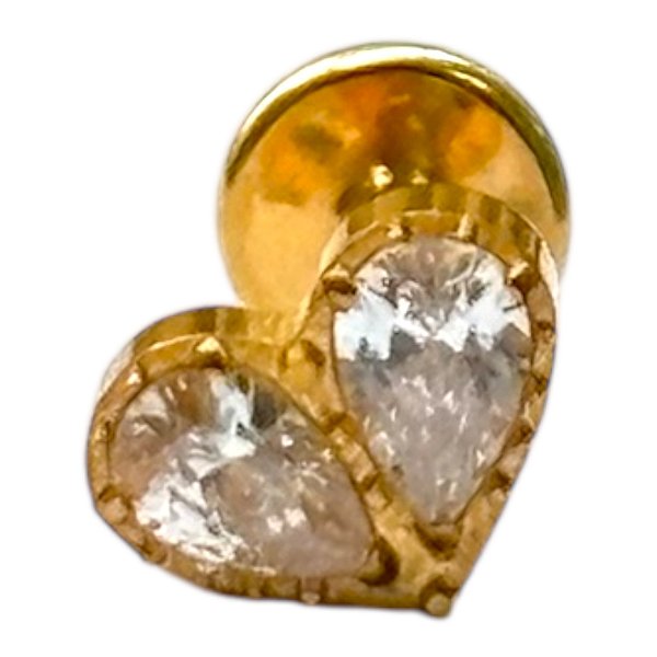 Labret Titânio pvd Coração 8mm