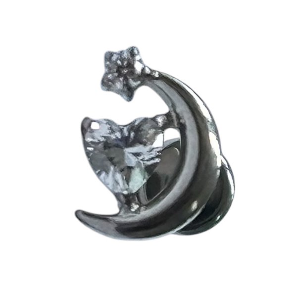 Labret Titânio Lua c/coração 8mm