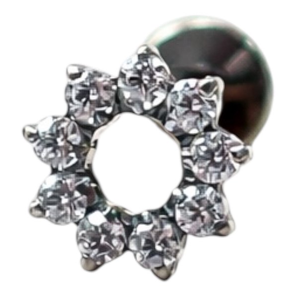 Labret Titânio Redondo Vazado cravejado 8mm