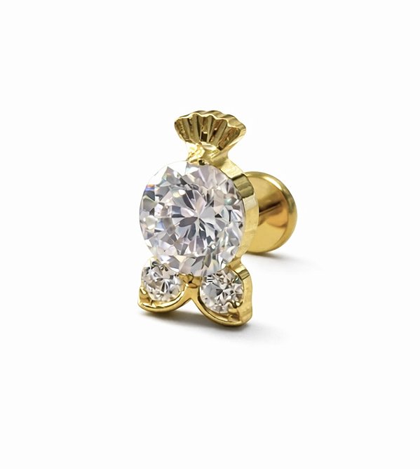 Labret Titânio pvd c/pedra 8mm