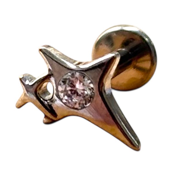 Labret Titânio Estrela c/pedra 8mm