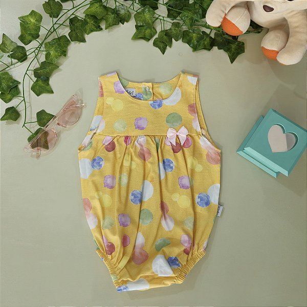 Romper Balonê Due Bambini Valentina Amarelo