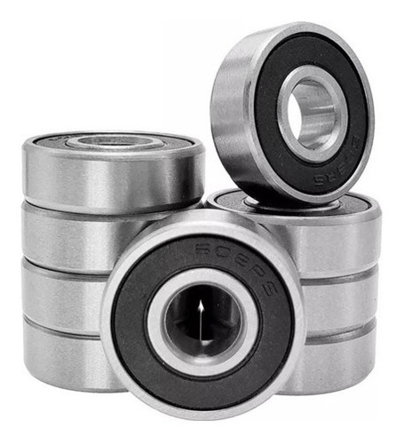 Kit Com 10 Rolamentos 608 2rs 8x22x7 Alta Rotação