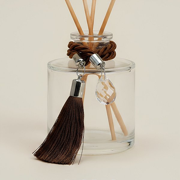 Cordão Decorativo Com Pompom E Pingente Gota - Marrom Com Prata - 33,5cm - 1 unidade - Rizzo
