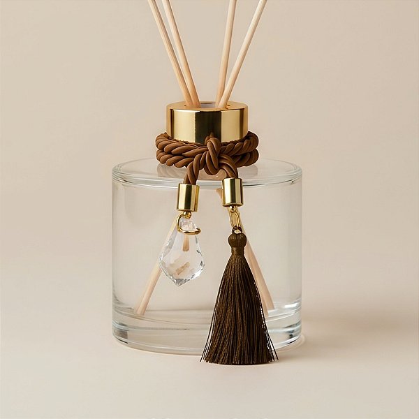 Cordão Decorativo Com Pompom E Pingente Pião - Marrom Com Ouro - 33,5cm - 1 unidade - Rizzo