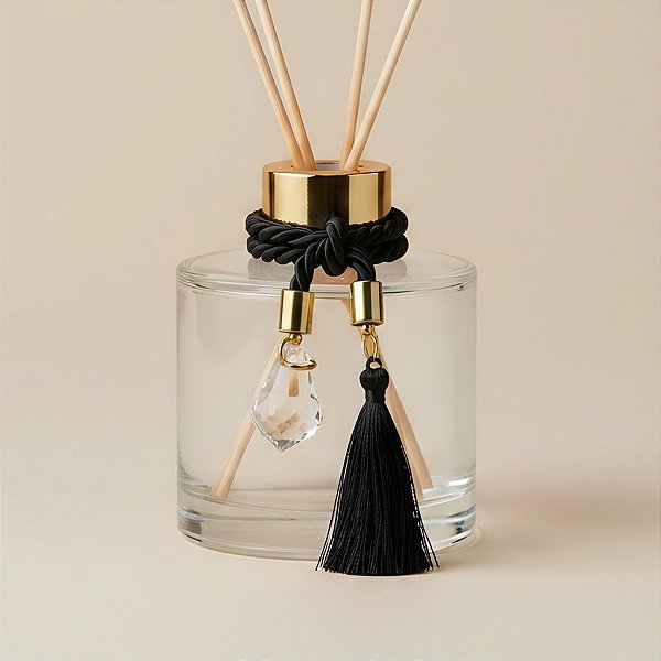 Cordão Decorativo Com Pompom E Pingente Pião - Preto Com Ouro - 33,5cm - 1 unidade - Rizzo