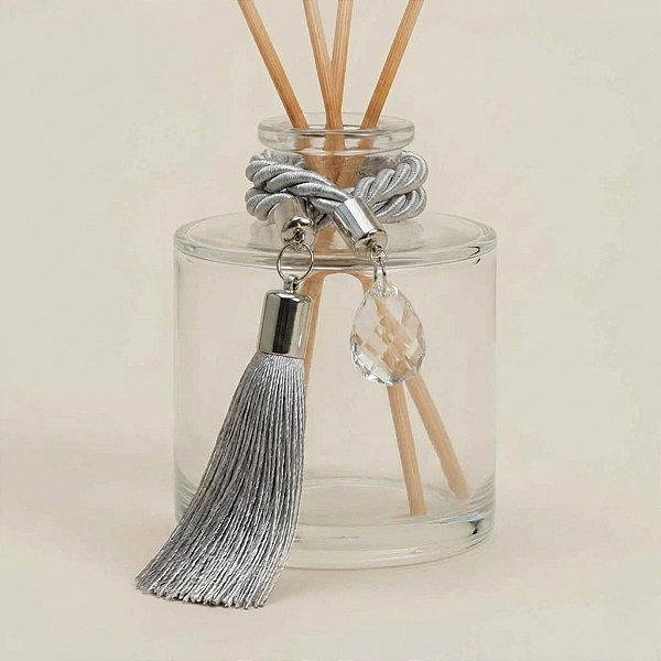 Cordão Decorativo Com Pompom E Pingente Gota - Prata Com Prata - 33,5cm - 1 unidade - Rizzo