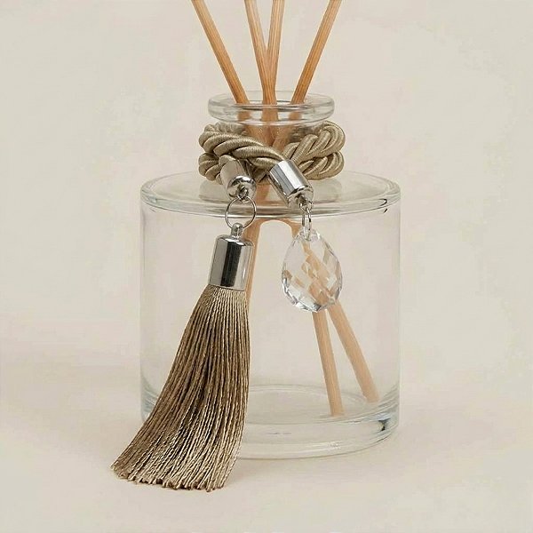 Cordão Decorativo Com Pompom E Pingente Gota - Caqui Com Prata - 33,5cm - 1 unidade - Rizzo