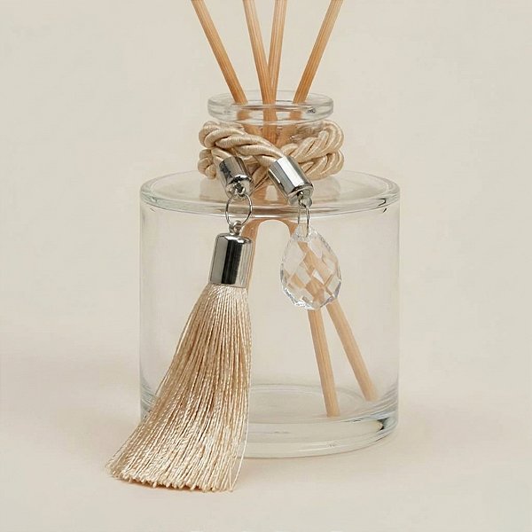 Cordão Decorativo Com Pompom E Pingente Gota - Bege Com Prata - 33,5cm - 1 unidade - Rizzo
