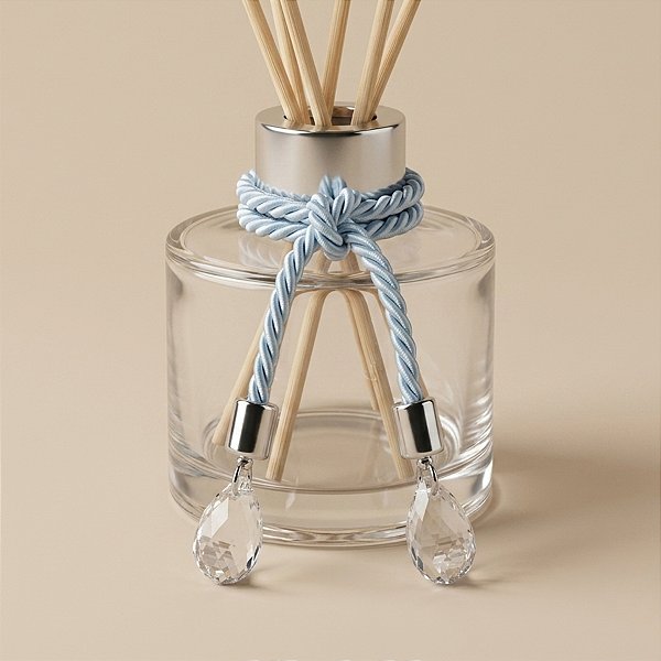 Cordão Decorativo Com Pingente Gota - Azul Bebê Com Prata - 33,5cm - 1 unidade - Rizzo