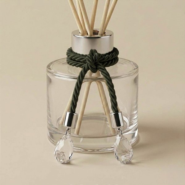 Cordão Decorativo Com Pingente Gota - Verde Militar Com Prata - 33,5cm - 1 unidade - Rizzo
