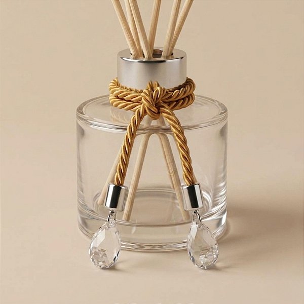 Cordão Decorativo Com Pingente Gota - Mel Com Prata - 33,5cm - 1 unidade - Rizzo