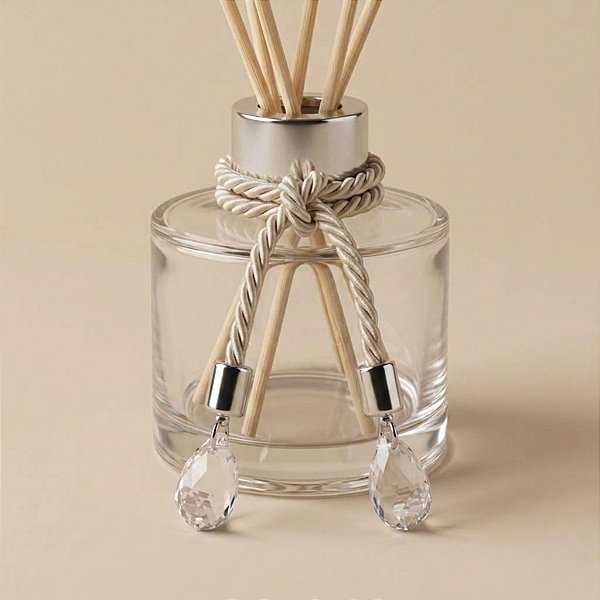 Cordão Decorativo Com Pingente Gota - Bege Com Prata - 33,5cm - 1 unidade - Rizzo
