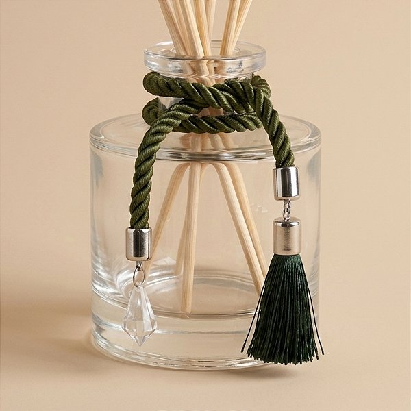 Cordão Decorativo - Verde Pingente Cônico e Pompom - 32cm - 1 unidade - Rizzo