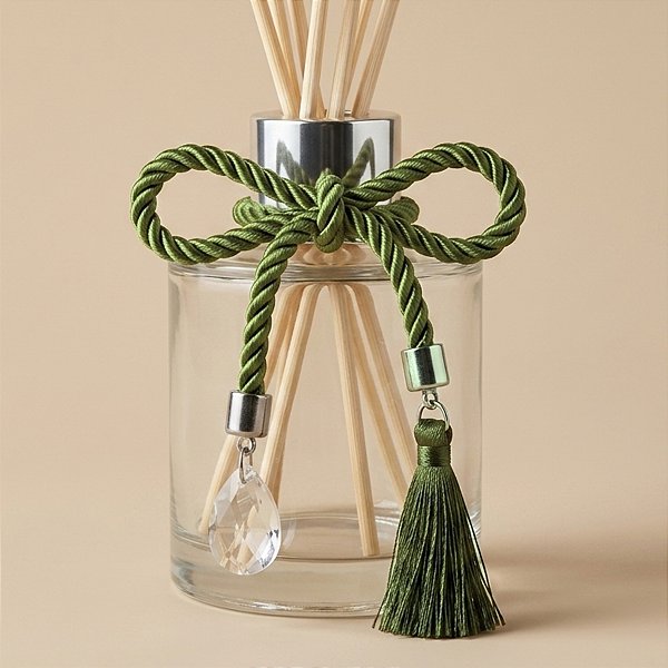 Cordão Decorativo - Verde Pingente Gota e Pompom - 32cm - 1 unidade - Rizzo