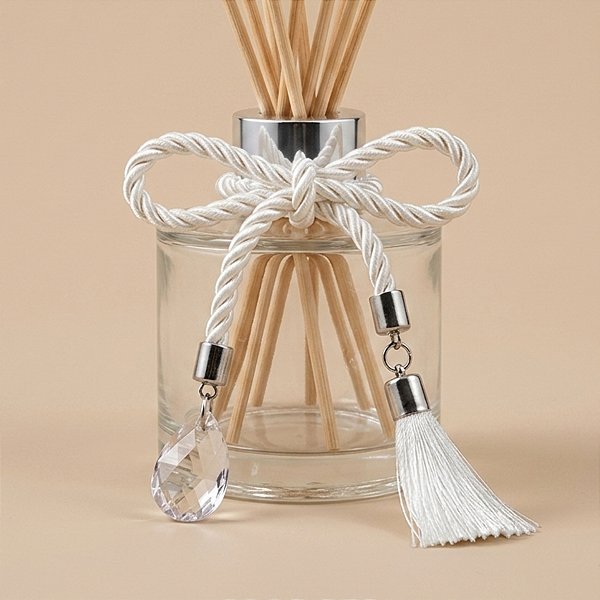 Cordão Decorativo - Branco Pingente Gota e Pompom - 32cm - 1 unidade - Rizzo
