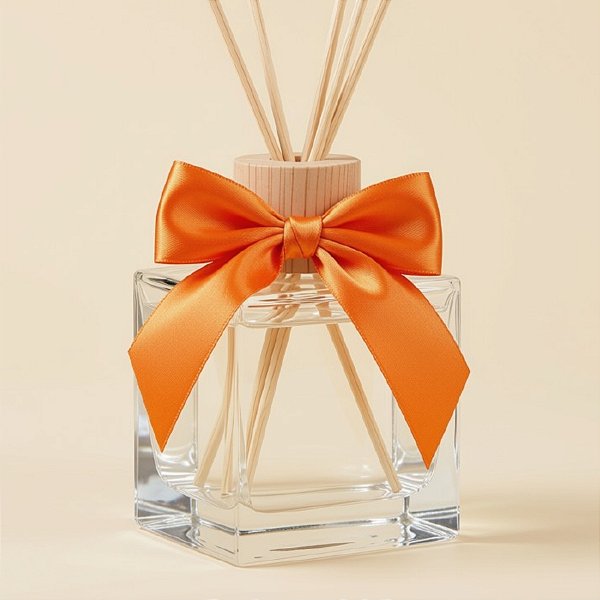 Laço Perfeito de Fita de Cetim com Lacre Prático - Laranja - G 11x13cm - 3 unidades - Cromus - Rizzo