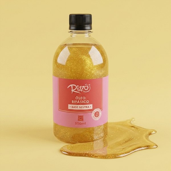 Base Neutra Óleo Bifásico Com Glitter Dourado - 500ml - 1 unidade - Rizzo