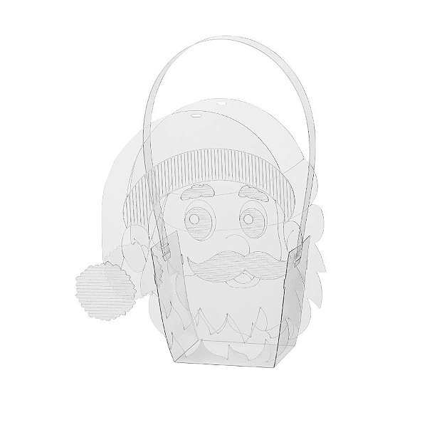 Sacola Transparente Bag - Papai Noel - 21cm - 1 unidade - Rizzo