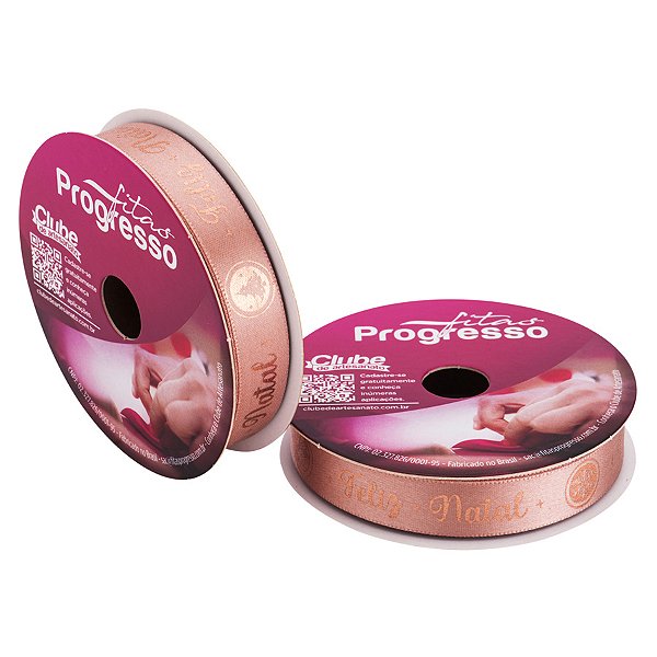Fita de Cetim ECF003H 15mm - Cor 469 - Feliz Natal - Rolo 10 metros  - 1 unidade - Progresso  - Rizzo