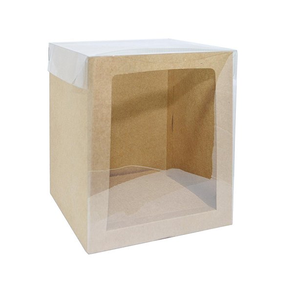 Caixa Panetone Tampa e Visor Transparente - Cód.2142 - Kraft - 01 unidade - Ideia - Rizzo