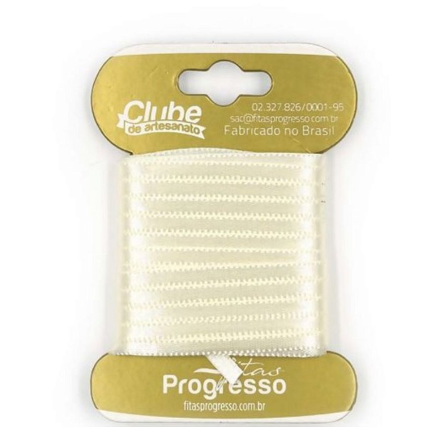 Fita em Cetim - Cor 311 Champagne - 10 m x 4 mm - 1 unidade - Fitas Progresso - Rizzo