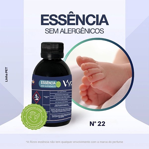Essência Bambino Concentrada para Perfumaria e Animais N°22 - 100g - Allergen Free - 1 unidade - Rizzo