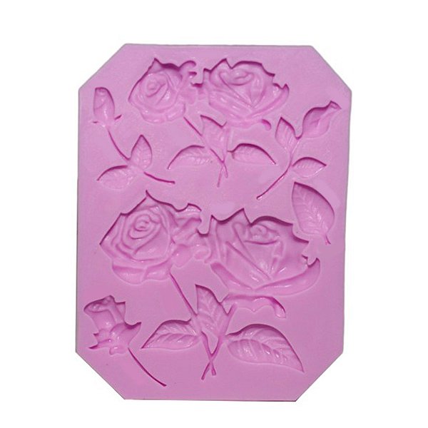 Molde de Silicone - Rosas - 8,4x11cm - 1 unidade - Prime Chef - Rizzo