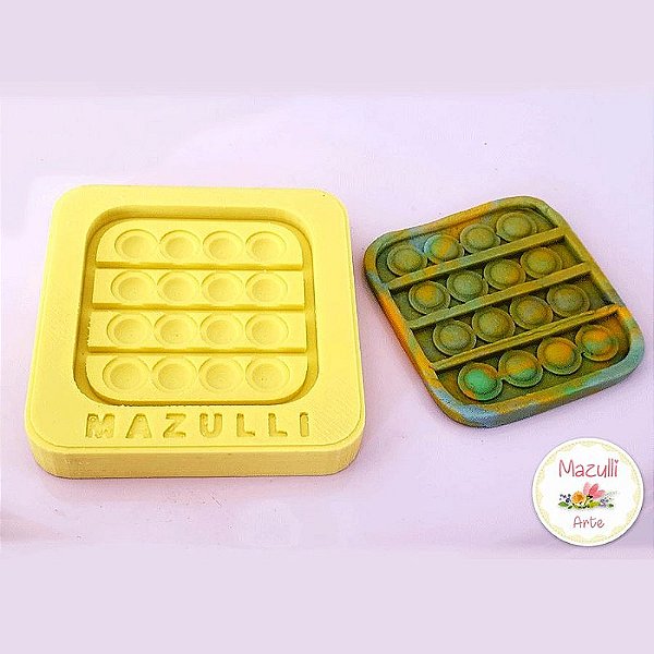 Molde de Silicone 2314 Festa Pop It Fidget Toy Quadrado - 01 Unidade - Mazulli - Rizzo