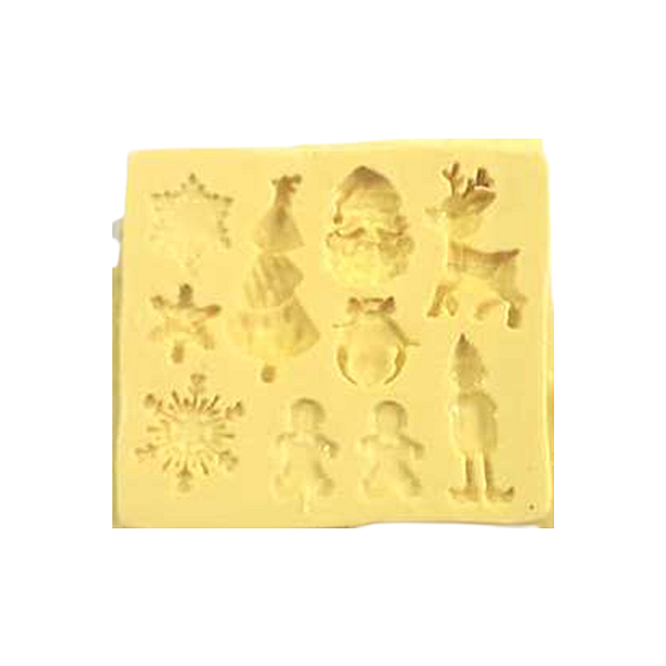 Molde de Silicone - Kit Natal - Quadrado - Cod 1456 - 1 UN - Mazulli - Rizzo