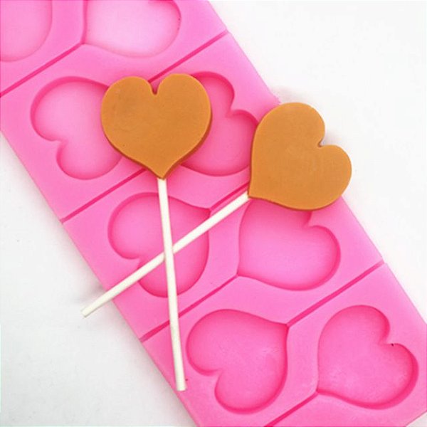 Molde de Silicone Pirulito Coração S1005 - Molds Planet