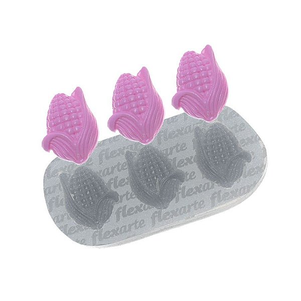 Molde de Silicone Trio de Espigas de Milho Ref. 558 Flexarte