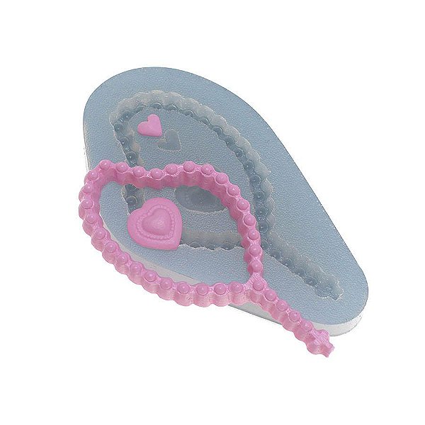 Molde de silicone Terço + Mini Corações Ref. 353 Flexarte