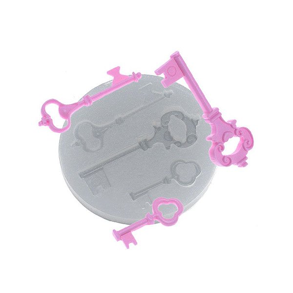 Molde de silicone Trio de Chaves Vintage Ref. 418 Flexarte