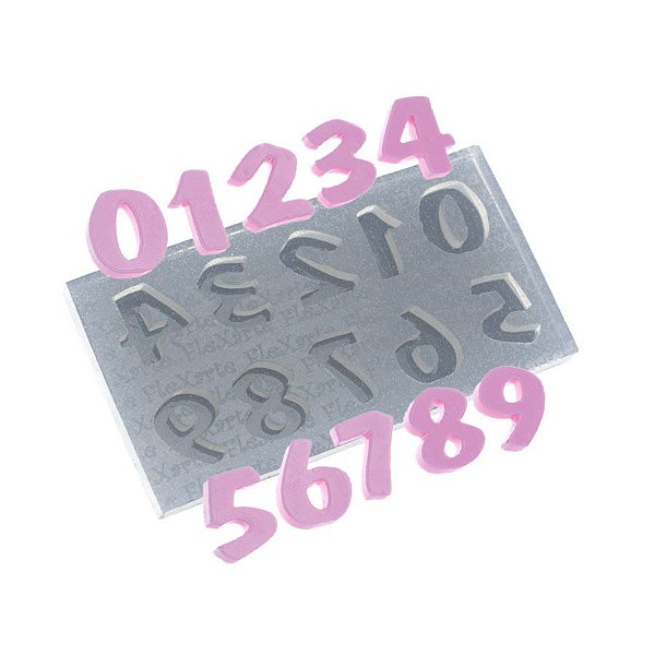 Molde de silicone Números Flash Médio Ref. 511 Flexarte