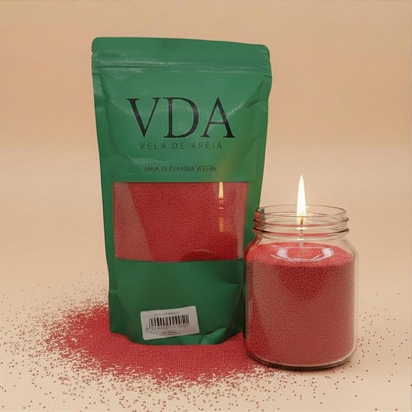 Cera Vegetal Areia Pronta para Vela - Vermelho - 500g - 1 unidade - Rizzo