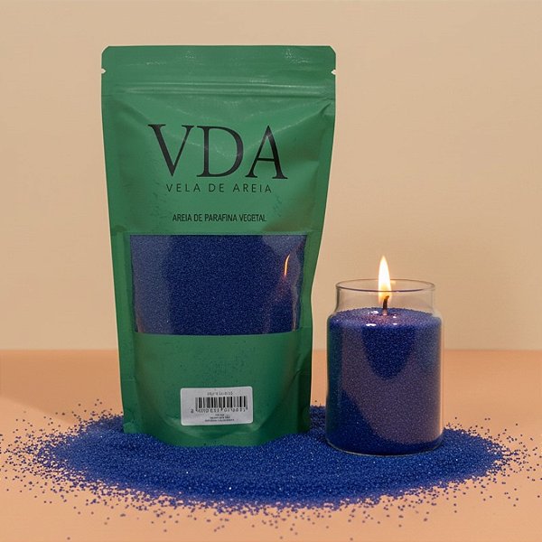 Cera Vegetal Areia Pronta para Vela - Azul - 500g - 1 unidade - Rizzo