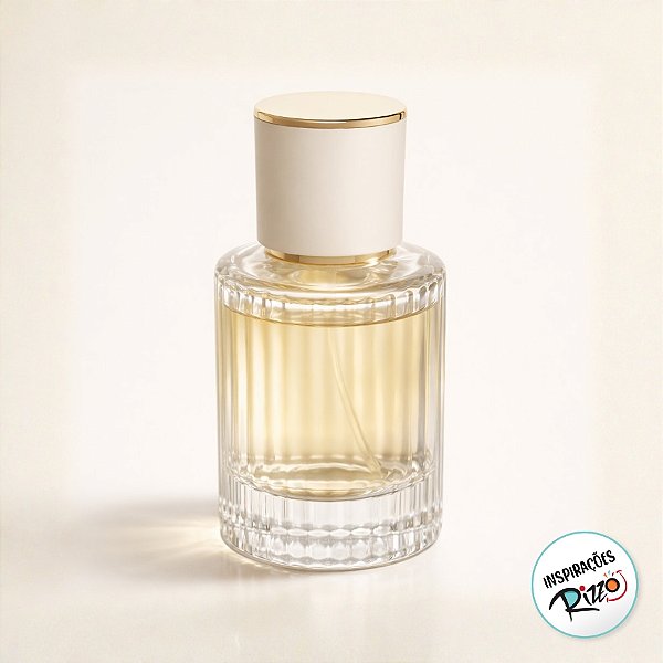 Frasco para Perfumaria de Vidro com Válvula Spray Dourada Tampa Luxo Off White  - 30ml - 1 unidade - Rizzo
