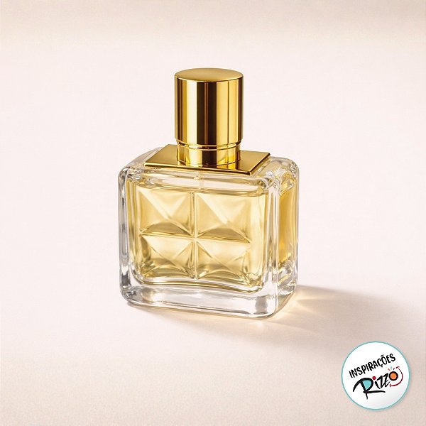 Frasco para Perfumaria de Vidro Quadrado com Tampa Dourada e Válvula Spray - 30ml - 1 unidade - Rizzo