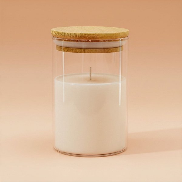 Pote de Vidro Hermético com Tampa de Bambu - 11x7cm - 250ml - 1 unidade - Rizzo