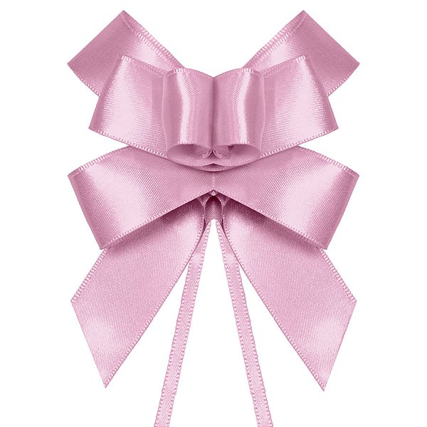 Laço Fácil de Fita de Cetim - Rosa Claro - 22mm - 5 unidades - Progresso - Rizzo