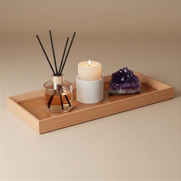 Bandeja em MDF e PU - 27x27x5cm - 1 unidade - Rizzo