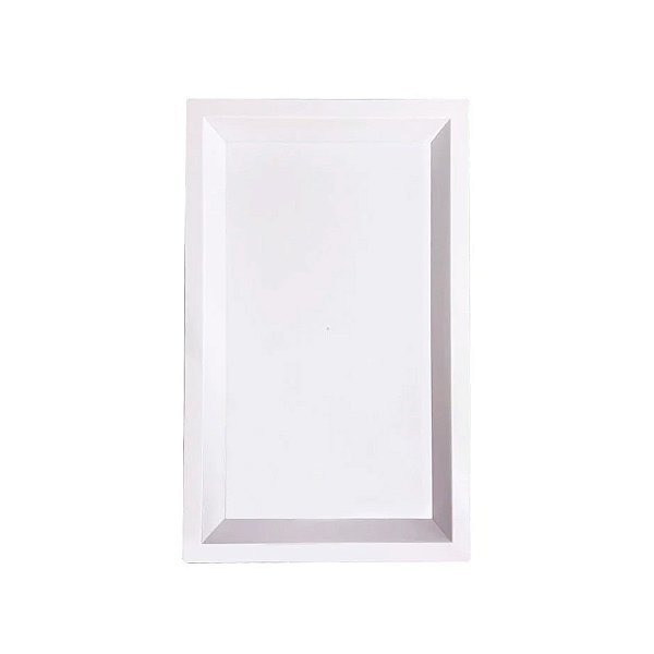 Bandeja retangular Plástico Branca - 31x19x2cm - 1 unidade - Rizzo