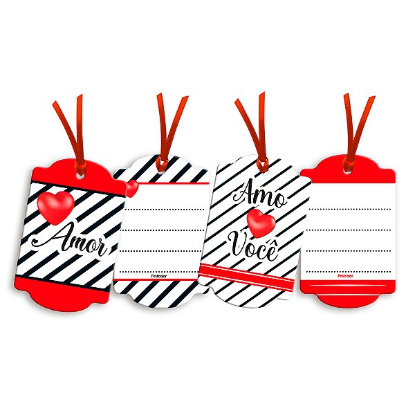 Tag Decorativa - Amor - 8 unidades - Festcolor - Rizzo