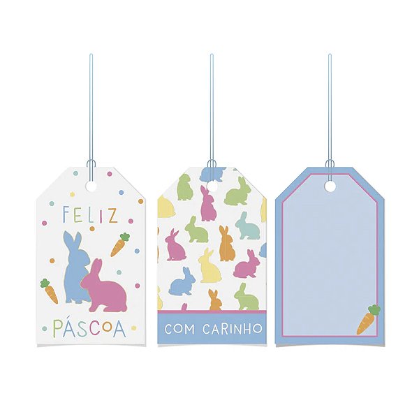 Tags Decorativa Bliss - 5 x 8 cm - 12 unidades - Cromus Páscoa - Rizzo