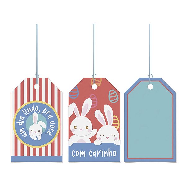 Tags Decorativa Luke - 5 x 8 cm - 12 unidades - Cromus Páscoa - Rizzo